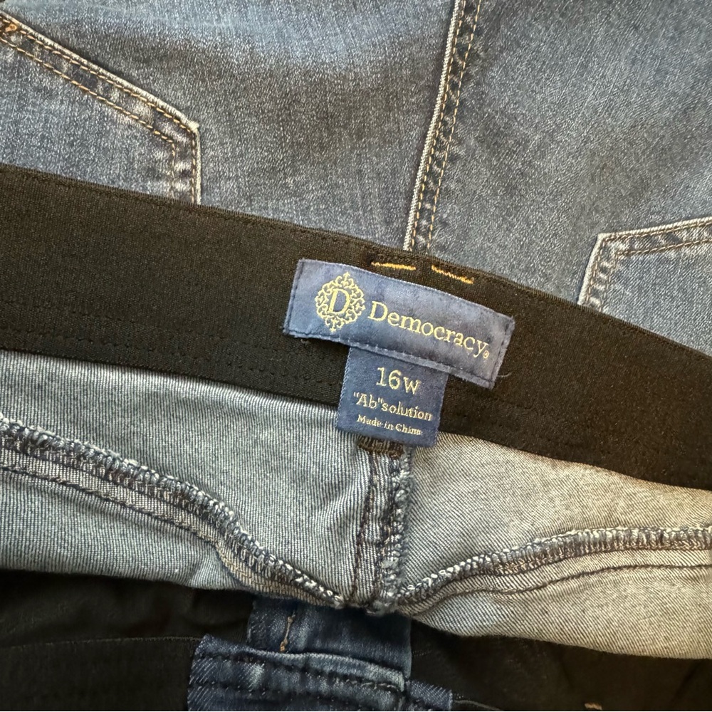 Democracy Ab Solution Slimming Bootcut Jeans Sz 16W Dark Wash Stretch - Picture 13 of 14